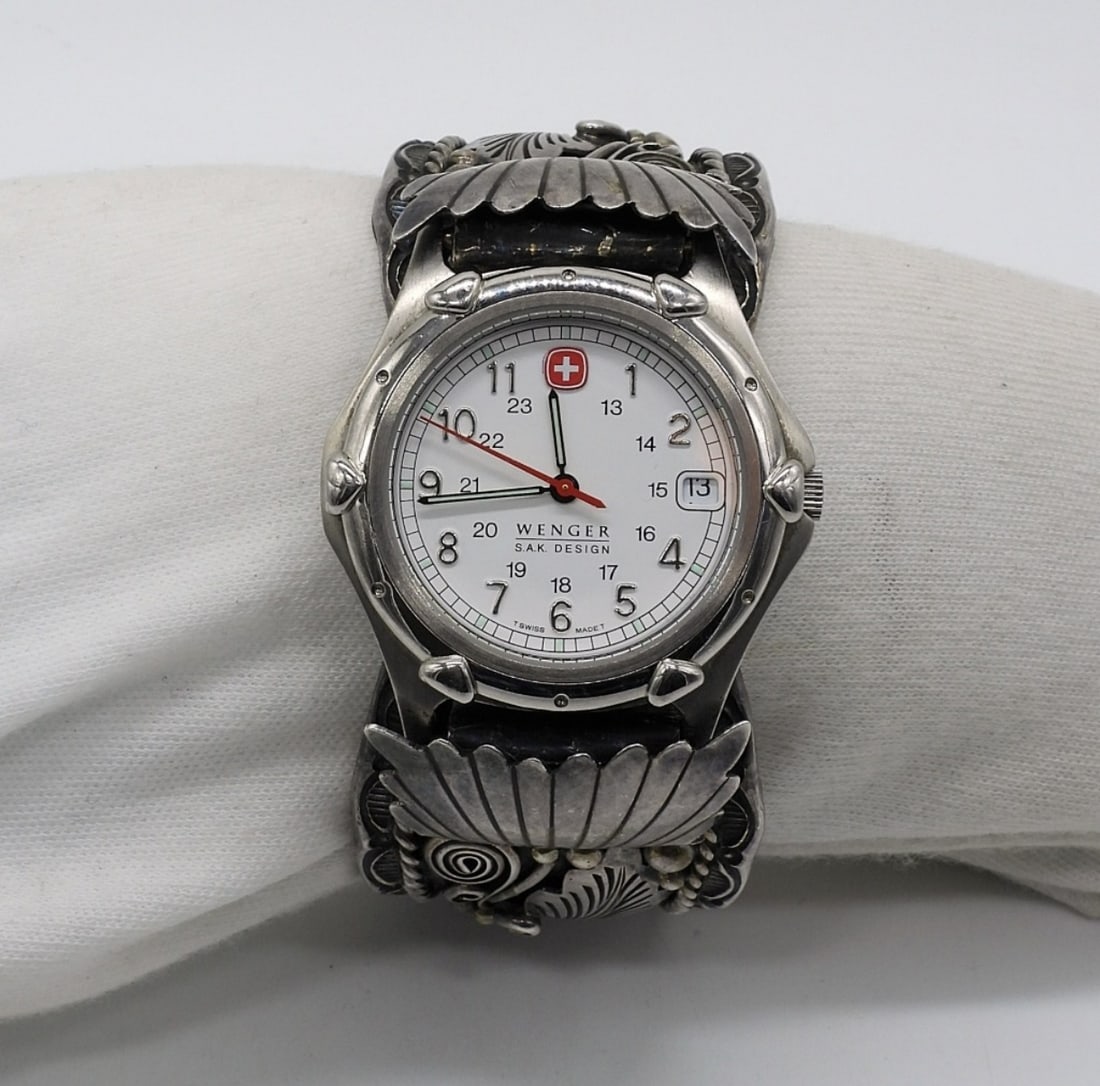 Navajo Sterling Watch Bracelet (1 of 6)