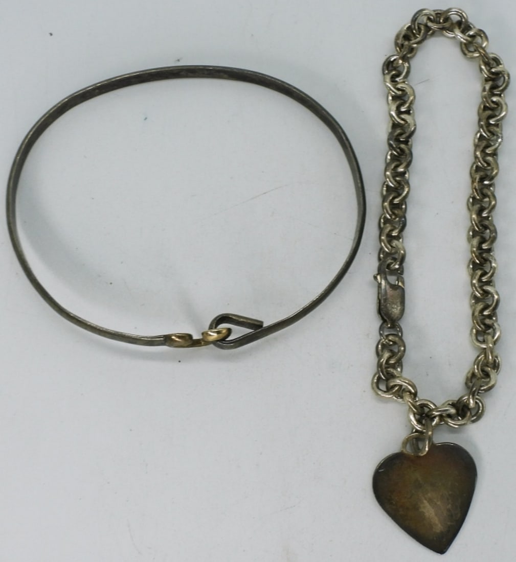 Two Sterling Heart Bracelets - 2