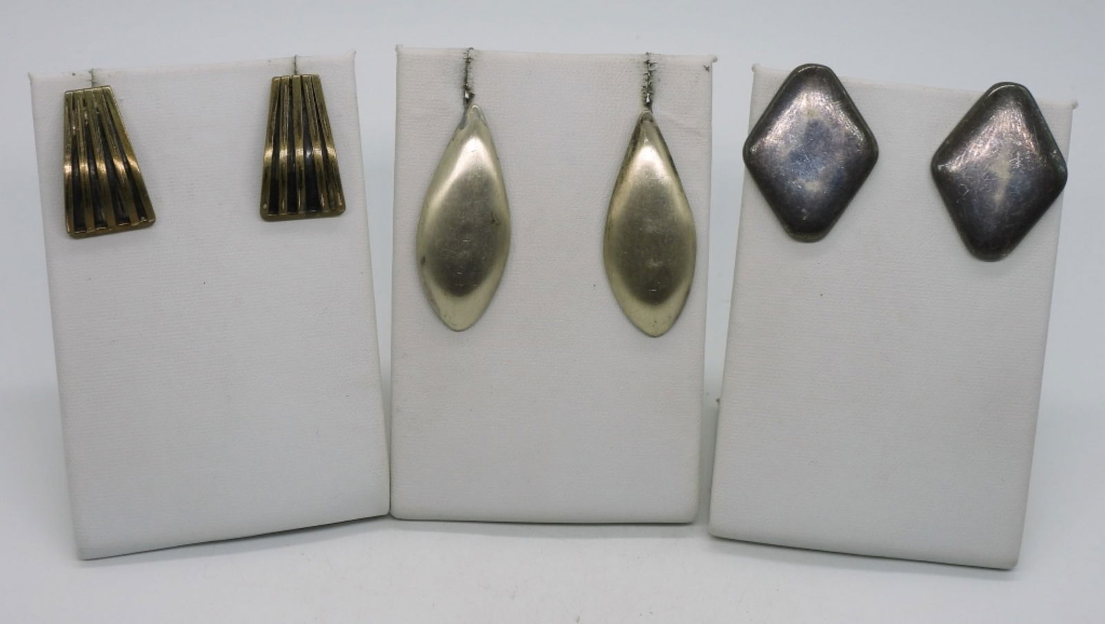 3 Sterling Earring Pairs - Taxco - Gold Filled + (1 of 4)