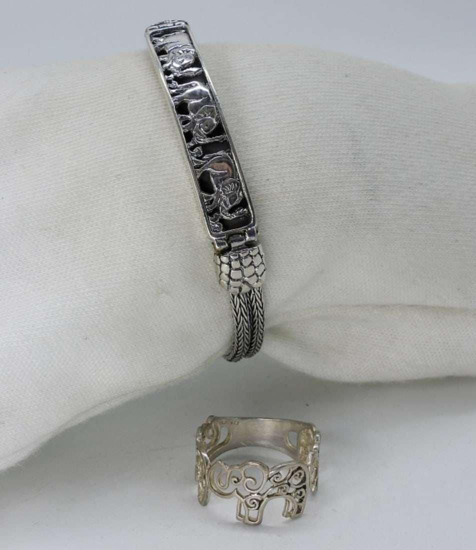 Elephant 925 Bracelet & Ring (1 of 2)