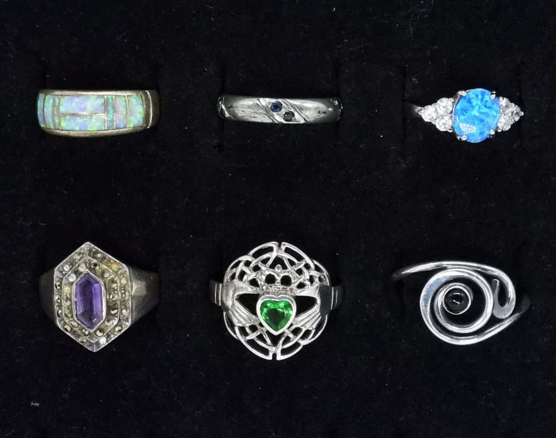 Opal, Amethyst & More Sterling Rings (1 of 2)