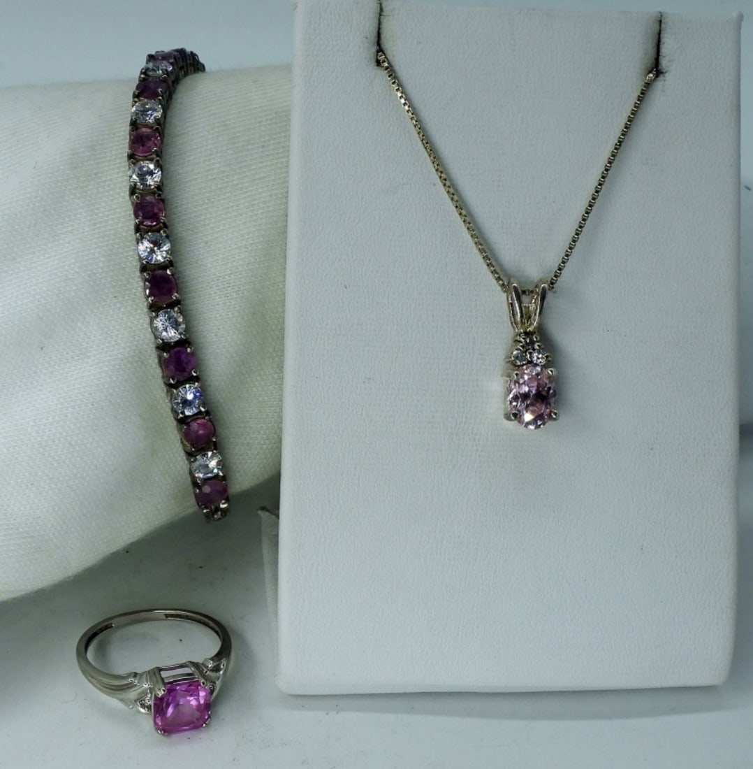Pink Gemstone Sterling Set (1 of 1)