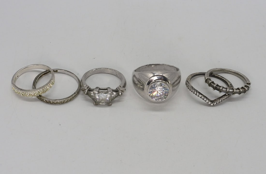6 Sterling Bridal Style Rings (1 of 3)