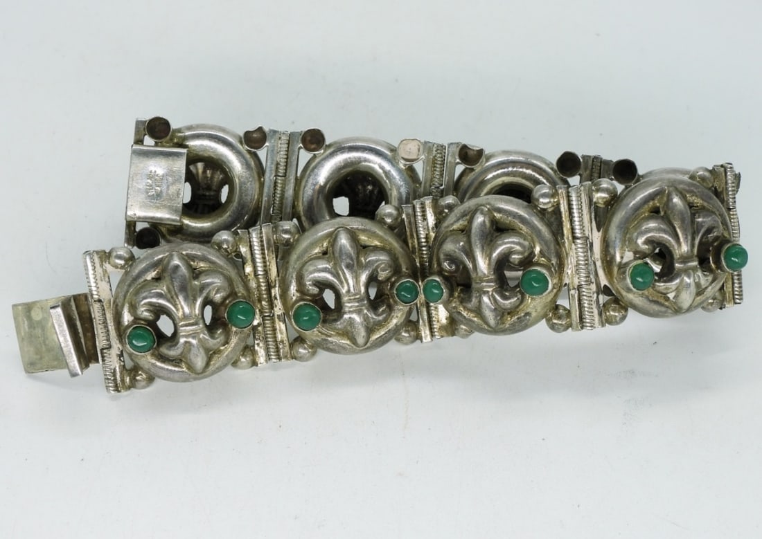 Mexico Fleur de Lis Sterling Bracelet (1 of 2)