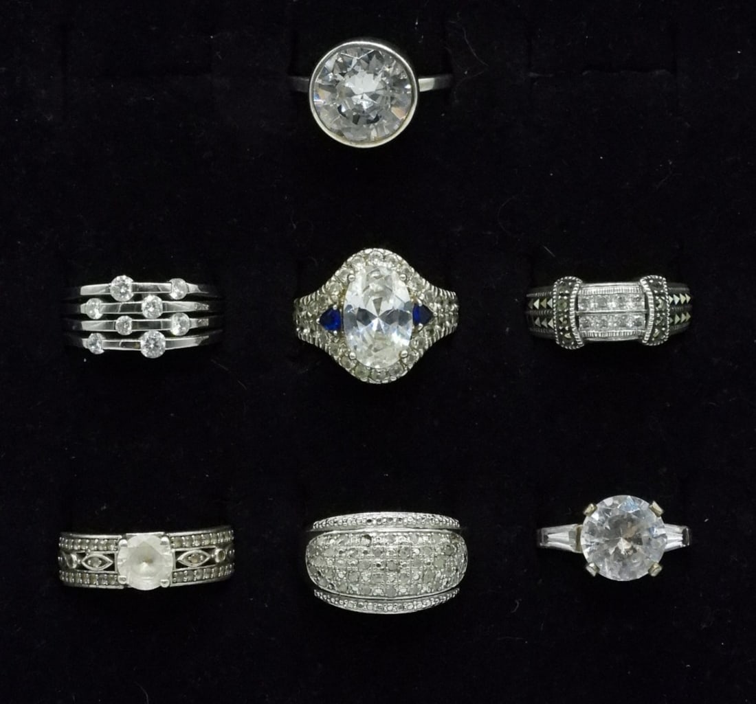 Seven Sterling Bridal Style Fashion Rings (1 of 3)