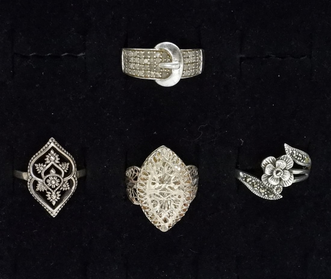 Belt Style 925 Diamond Ring & Others (1 of 4)