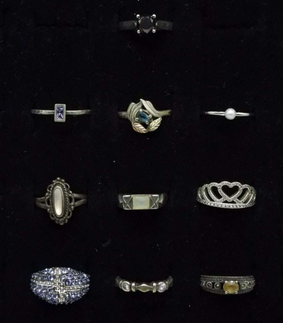 10 Sterling Fashion Gemstone Rings (1 of 2)