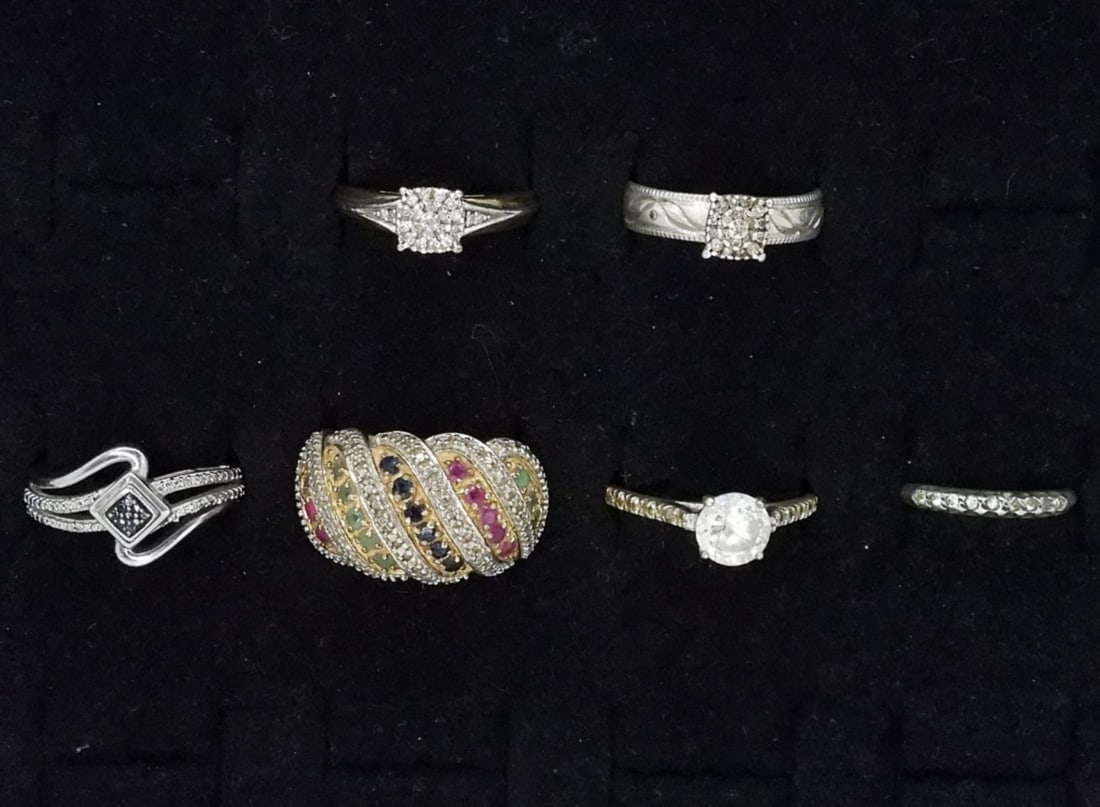 6 Sterling Diamond Rings (1 of 3)