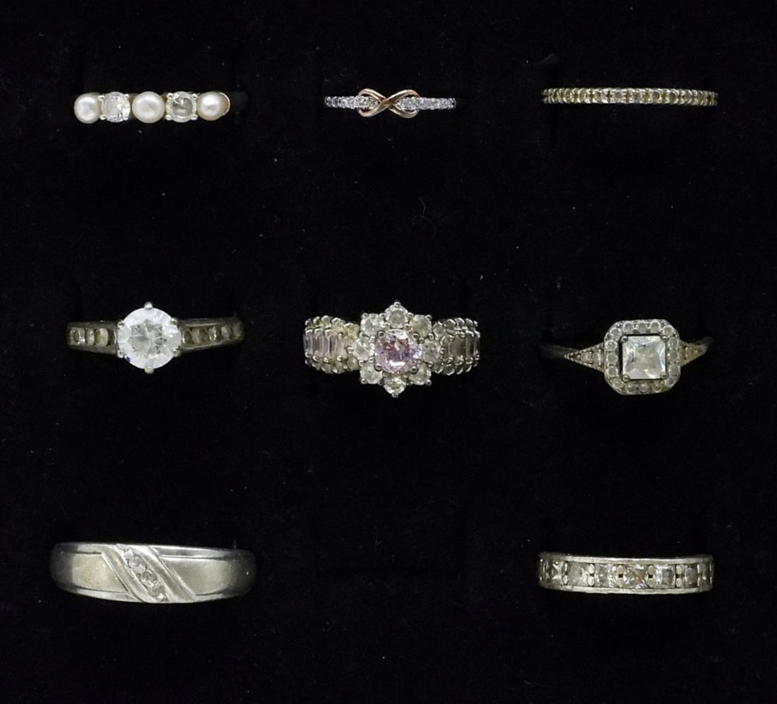 8 Sterling Gemstone Fashion Rings (1 of 2)