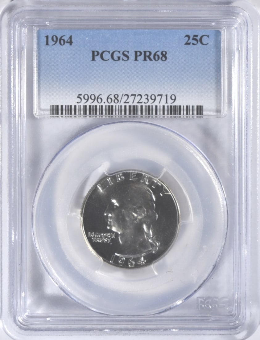 1964 Washington Quarter, PCGS PR-68 (1 of 2)