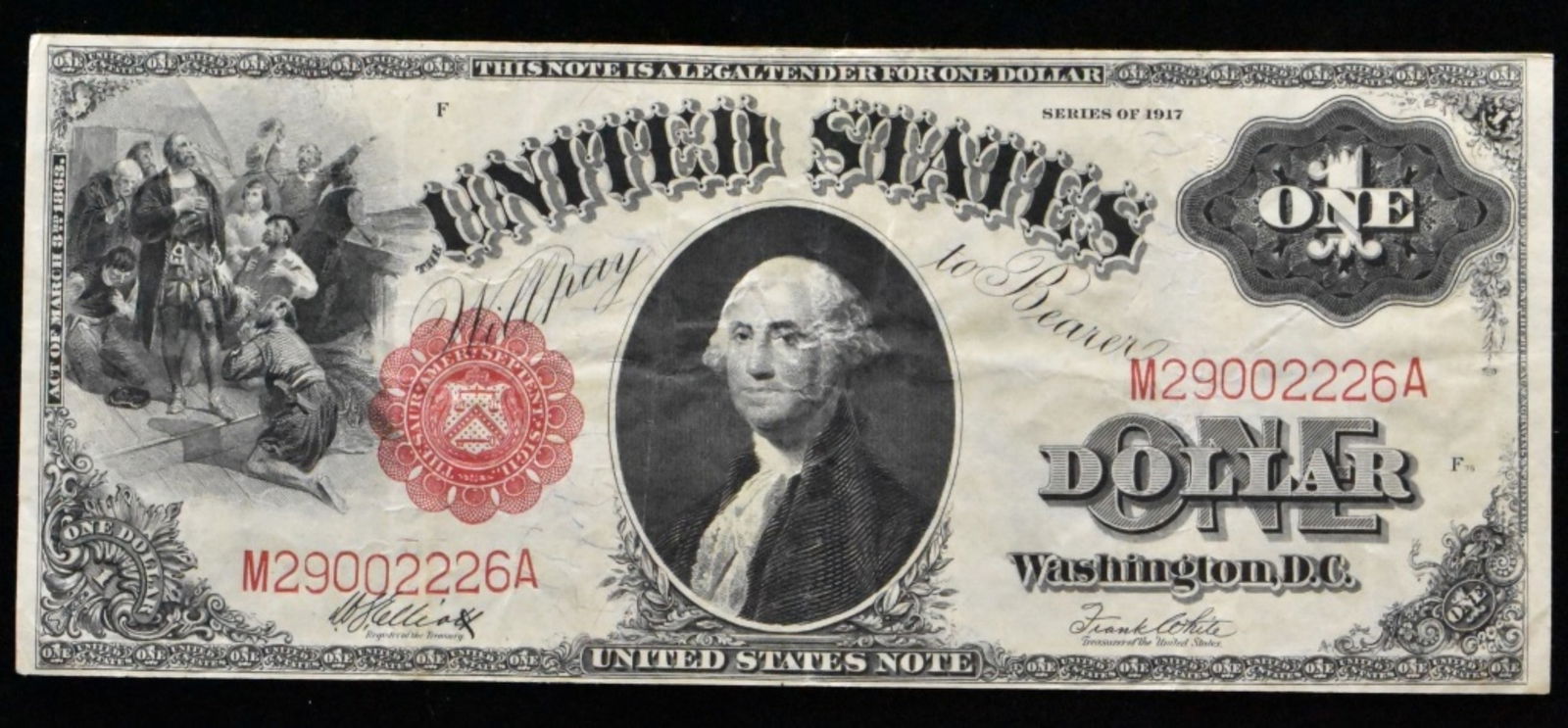 Series 1917 $1 Legal Tender SN M29002226A: Follow us on Facebook, Instagram, X, and TikTok.
