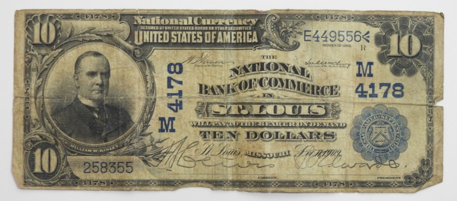 $10 National Currency St. Louis MO: 1902