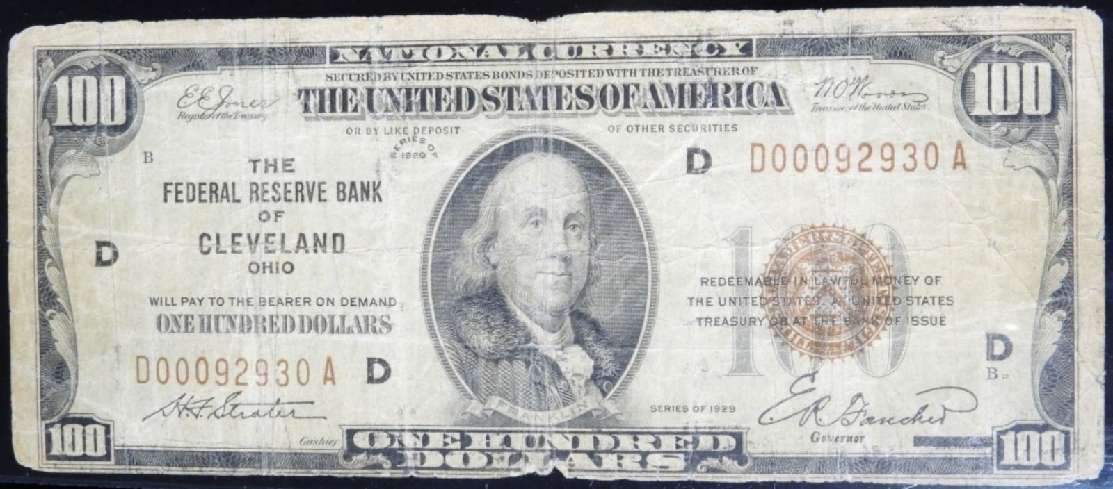 1929 $100 Federal Reserve Bank Note (1 of 2)