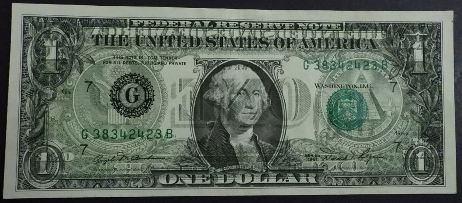 Back to Face Ink Transfer Error $1 1981 (1 of 2)