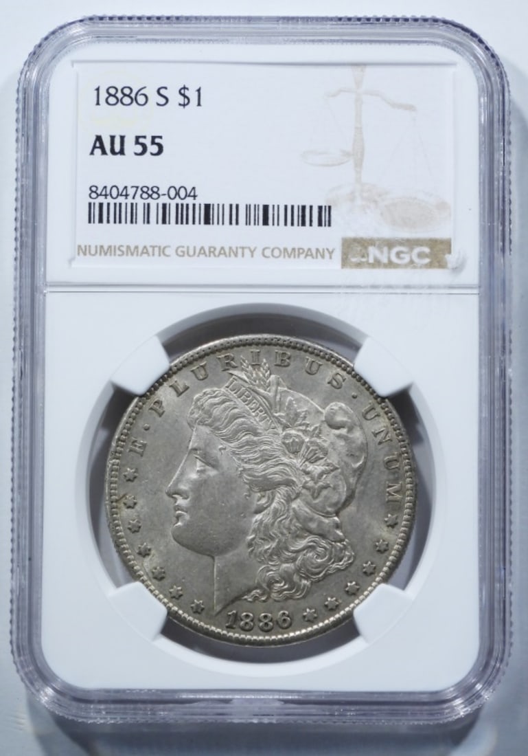 1886 S One Dollar NGC AU 55: Bid today