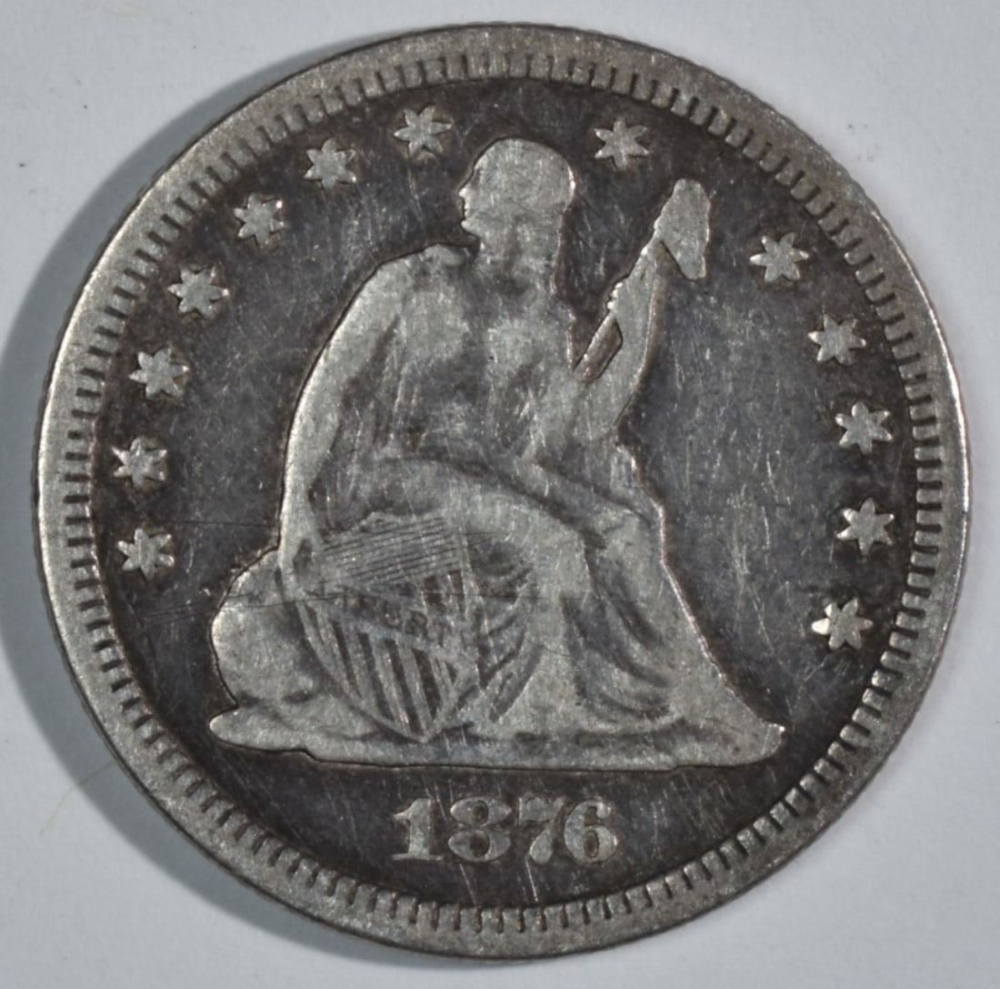 1876 Seated Quarter: Bid with Vintage Auctions!
