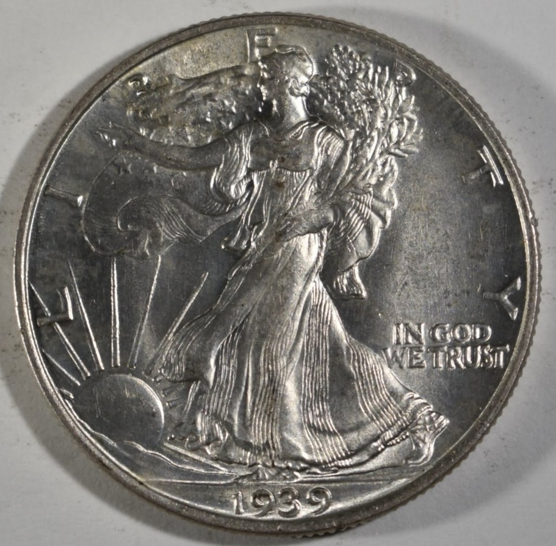 1939 Walking Liberty Half Dollar: Bid live now!