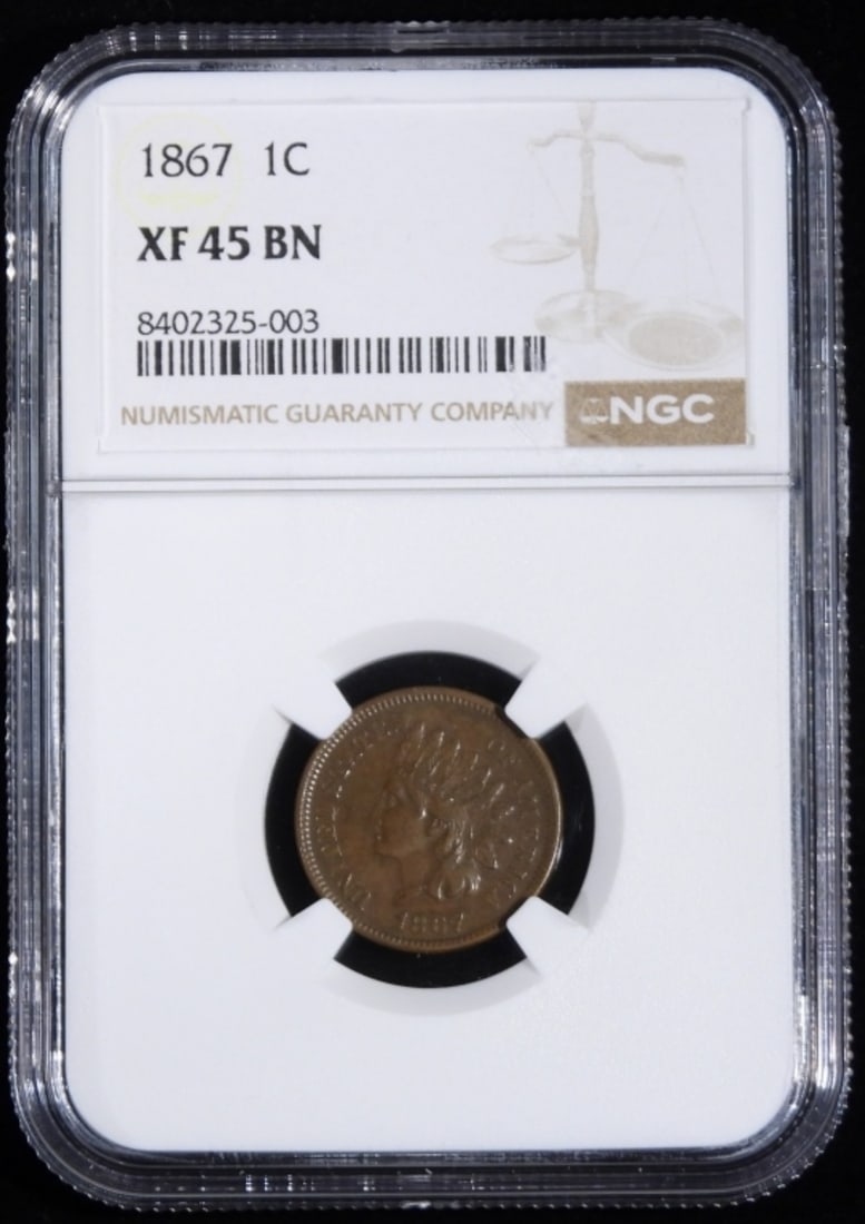 1867 Indian Cent, NGC XF-45 BN: You Number One Auction House