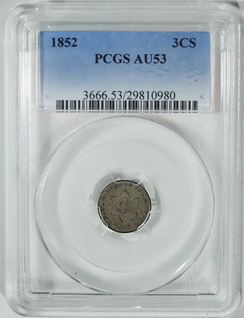 1852 3 Cent Silver, PCGS AU-53 (1 of 2)