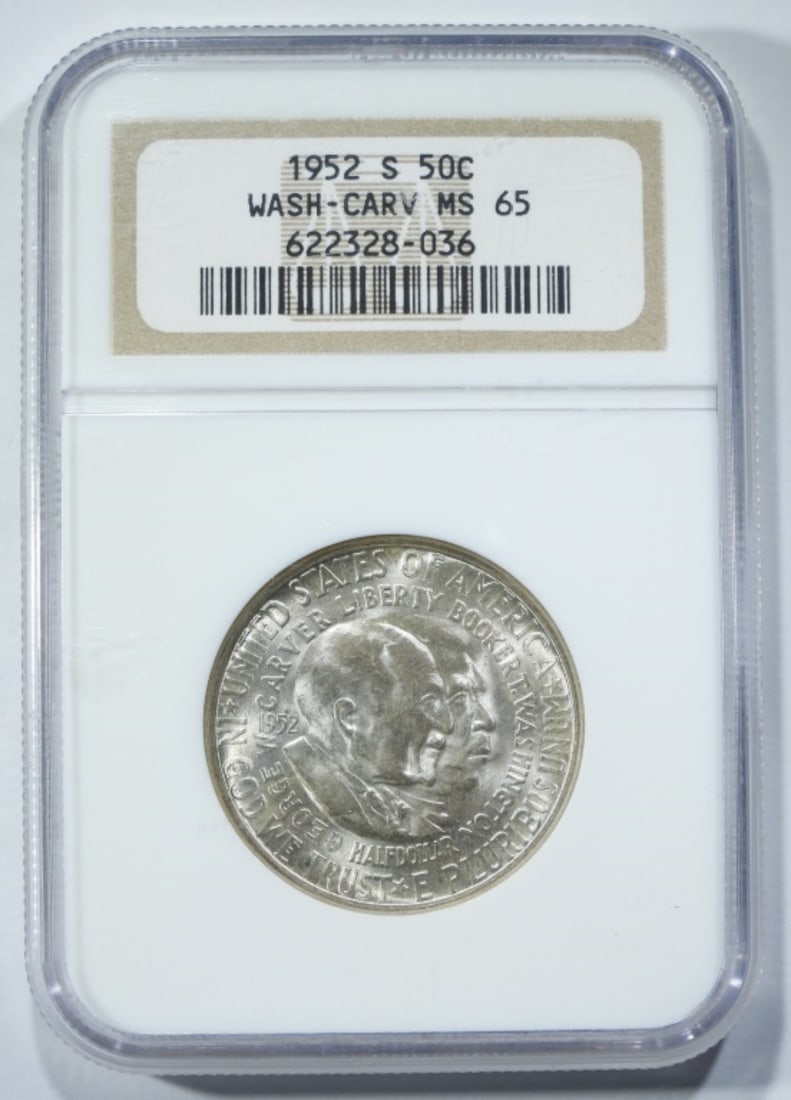 1952-S Wash-Carv Commem Half, NGC MS-65: Bid Now