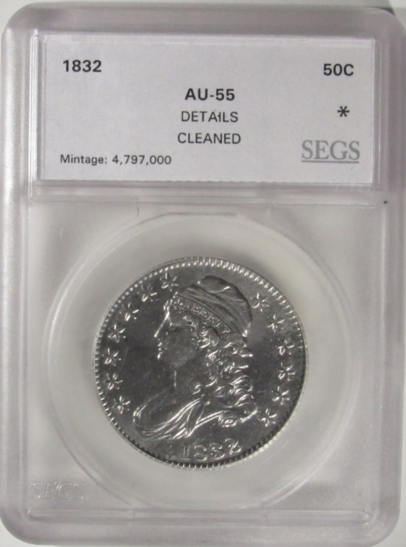 1832 Bust Half Dollar, SEGS AU Details-Cleaned (1 of 2)