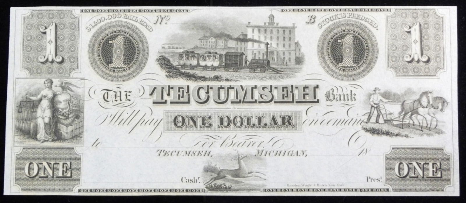 $1 Obsolete Bank Note, TecumseH Bank (1 of 2)