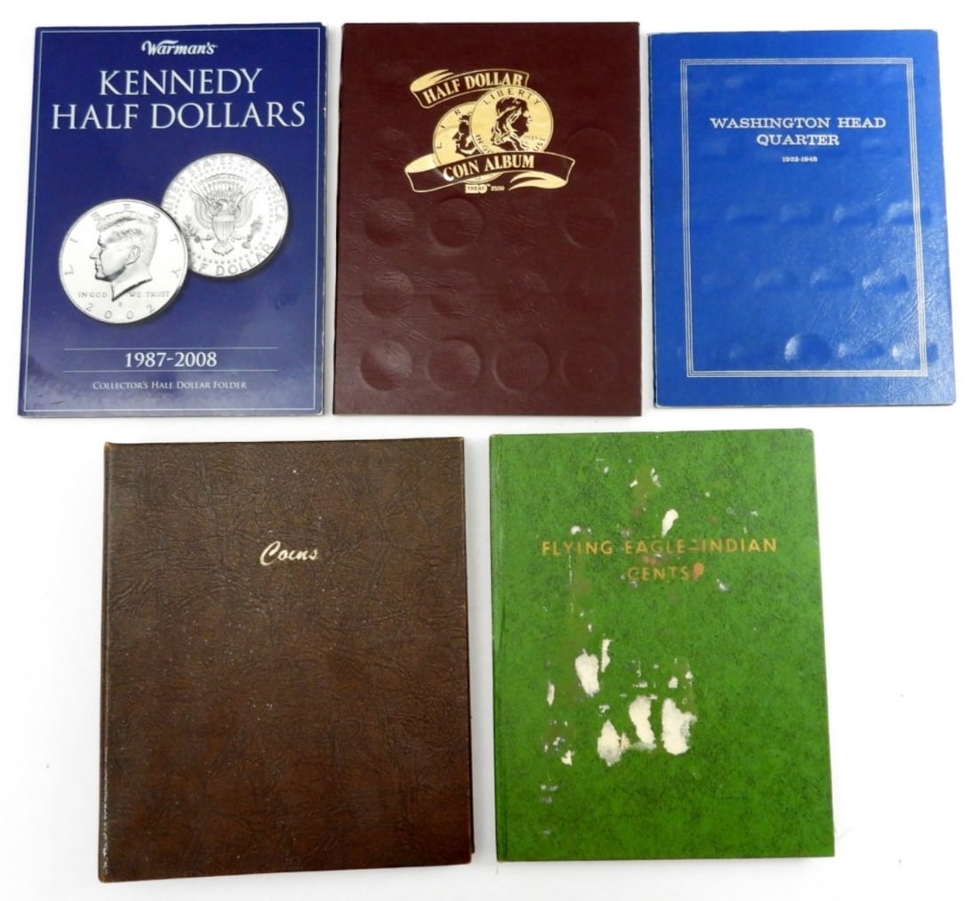 (5) Used Empty Coin Albums: Bid Now!