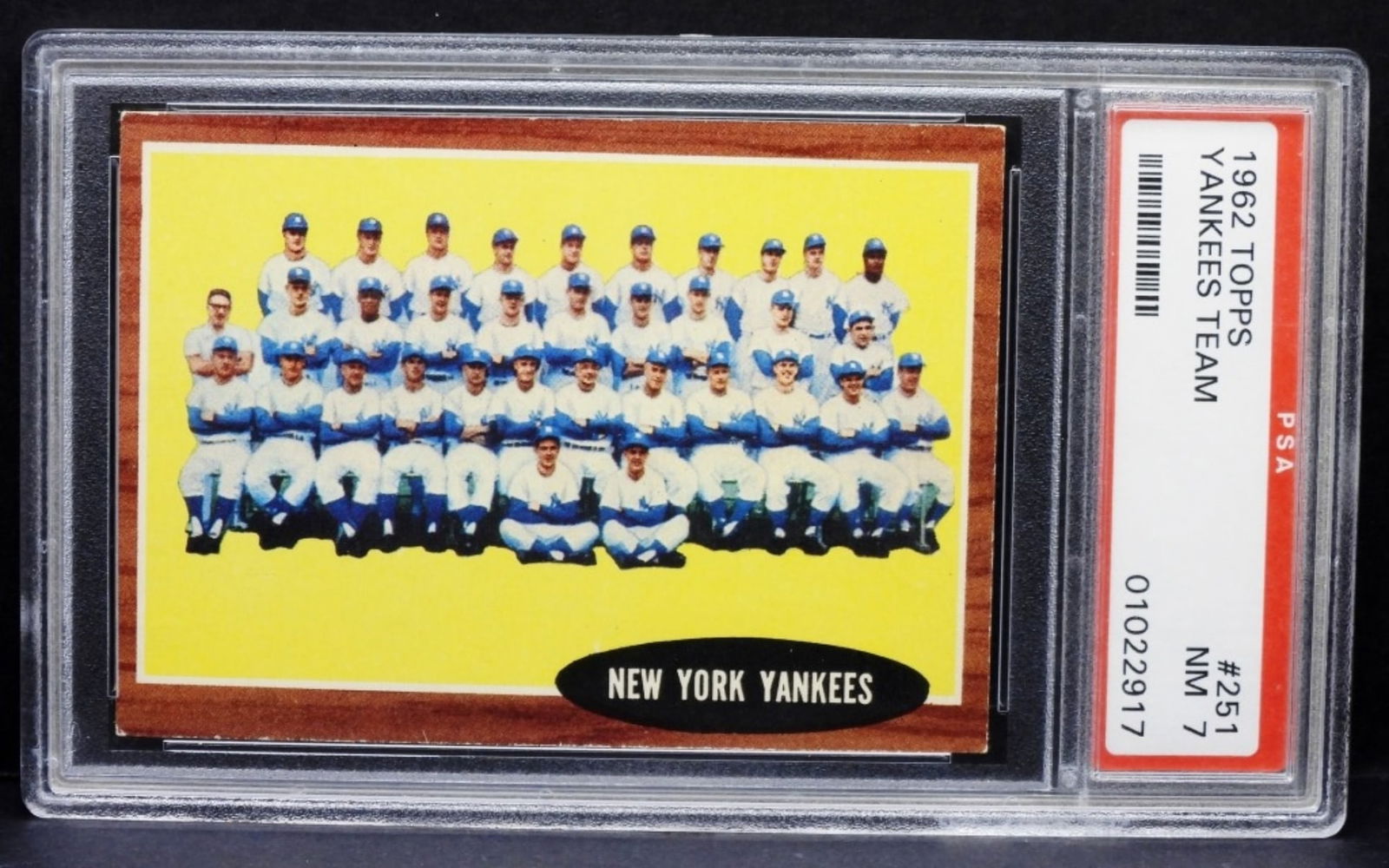 PSA 1962 TOPPS #251 Yankees Team NM 7 (1 of 2)