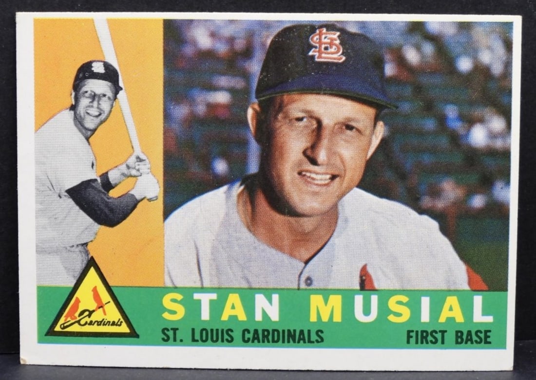 Stan Musial TOPPS #250 1960: G/VG condition with rounded corners, creases