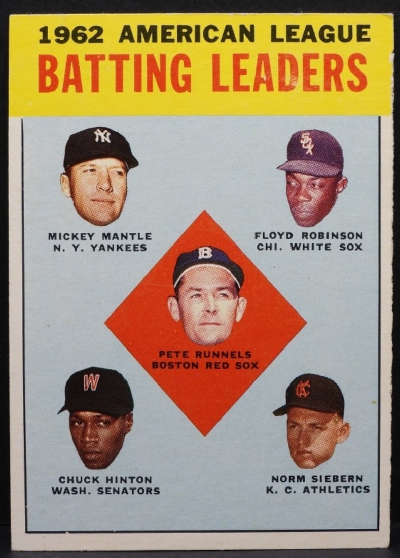 1962 American League Batting Leaders #2: Clean sharp corners