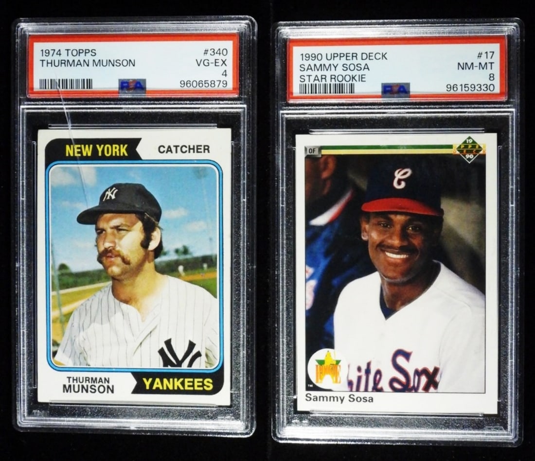 (2) PSA Sammy Sosa & Thurman Munson Cards (1 of 4)