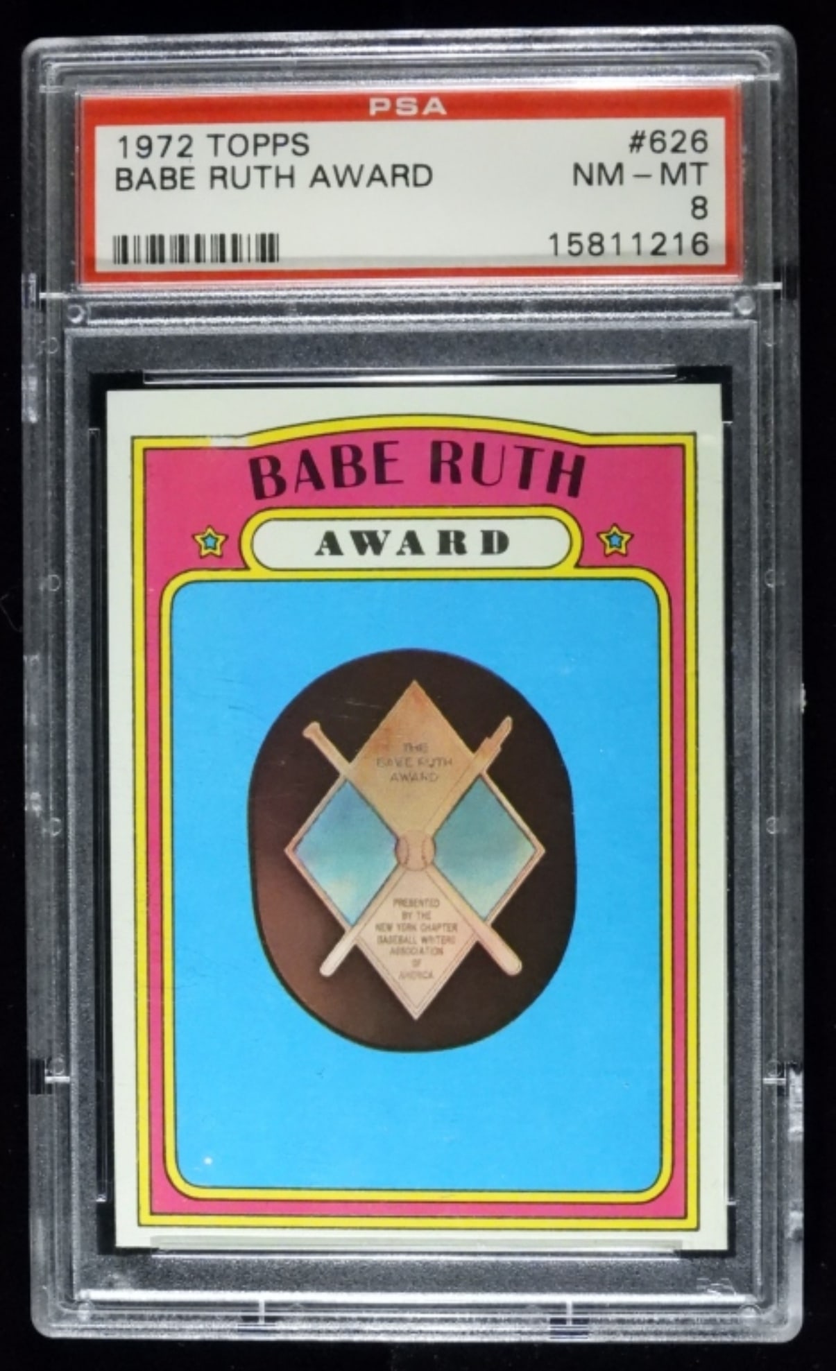 PSA 1972 TOPPS Babe Ruth Award #626 NM-MT (1 of 2)