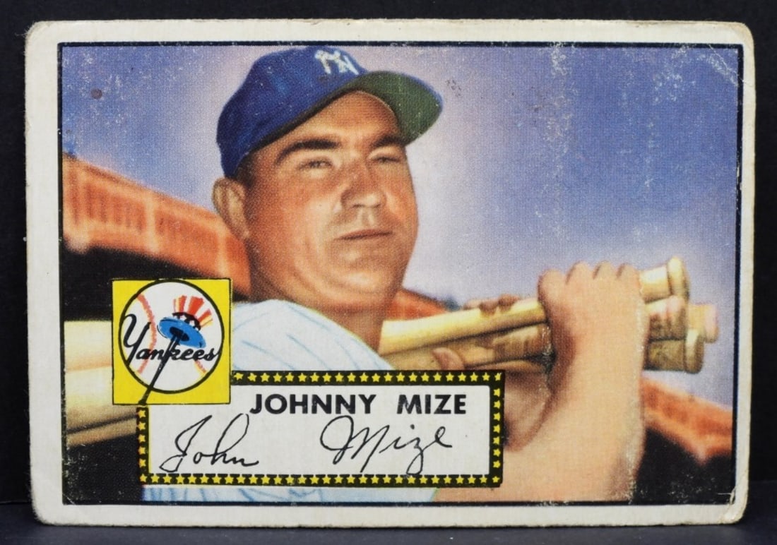 Johnny Mize TOPPS #129 Card: Some creasing, corners are rounded. Fair condition