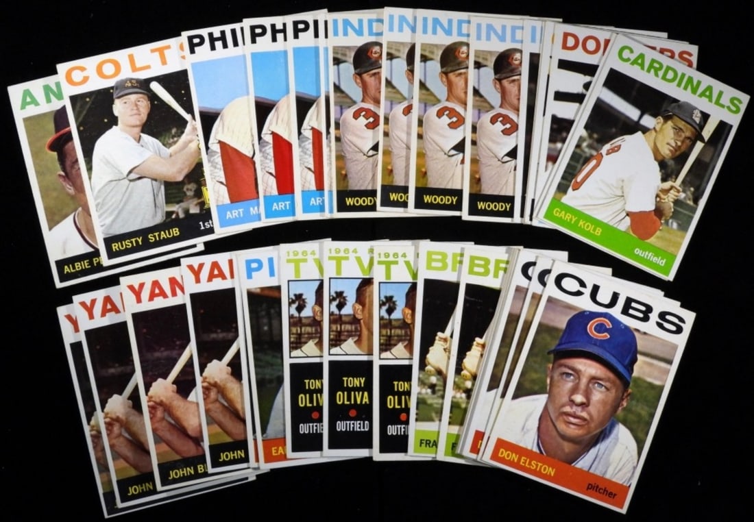 (36) Baseball Cards 1964 (1 of 2)
