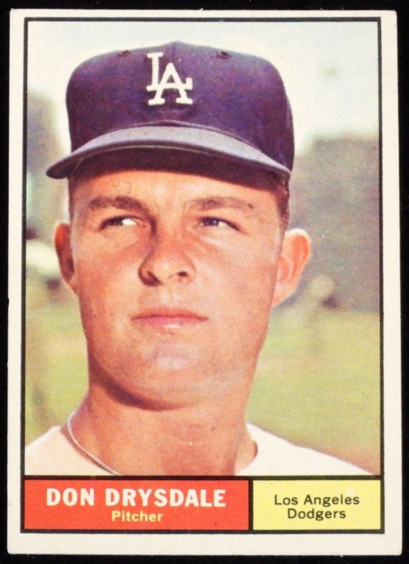 Don Drysdale Baseball Card: Good condition, no creases and corners aren't rounded.
