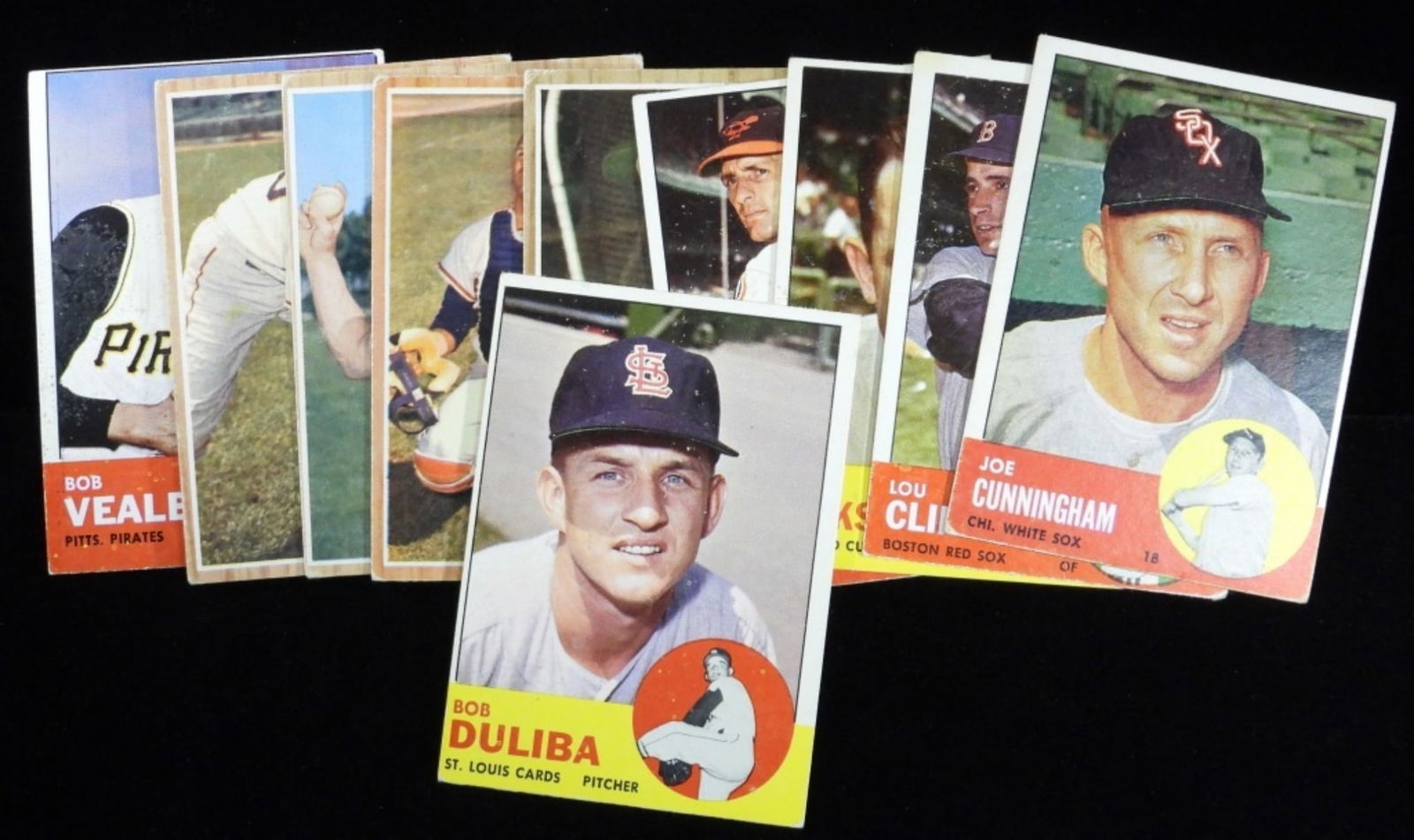 TOPPS Baseball Cards (10): Various conditions. Including Joe Cunningham, Bob Duliba, Lou Clinton and more.