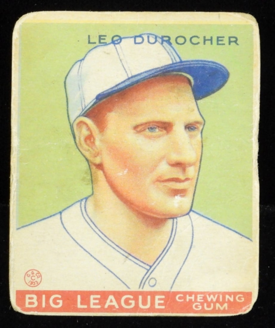 Leo Durocher Big League Chewing Gum: Slight creasing on the card, corners are rounded and worn. Fair condition
