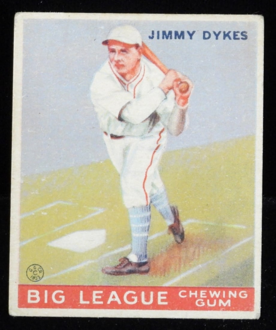 Jimmy Dykes Big league Chewing Gum: No creasing, edges are rounded. Good condition