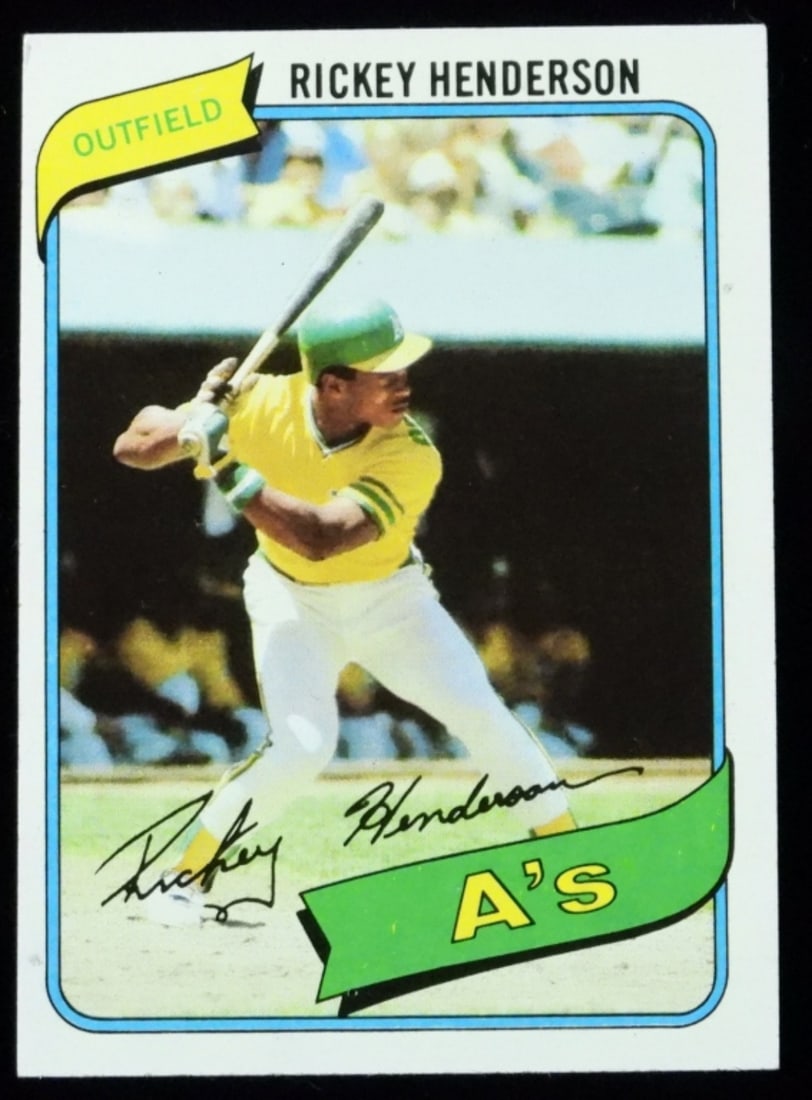 Rickey Henderson TOPPS #482 Card: No creasing, corners are not rounded. Very good condition