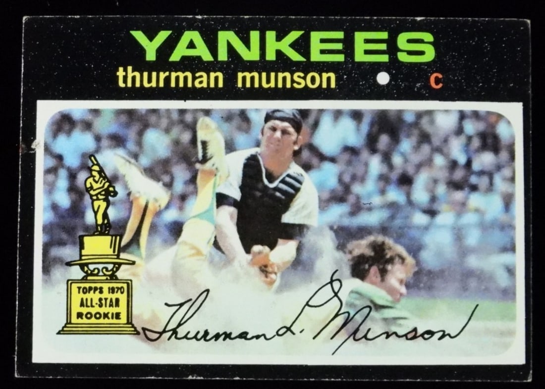 Thurman Munson TOPPS #5 Card: Edges are slightly worn, no creasing and corners are not rounded. Good condition