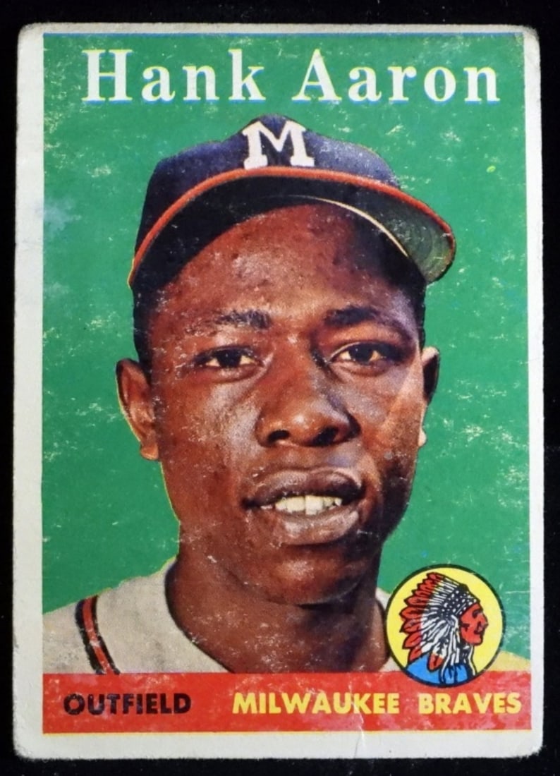 Hank Aaron 1958 TOPPS #30 Card (1 of 2)