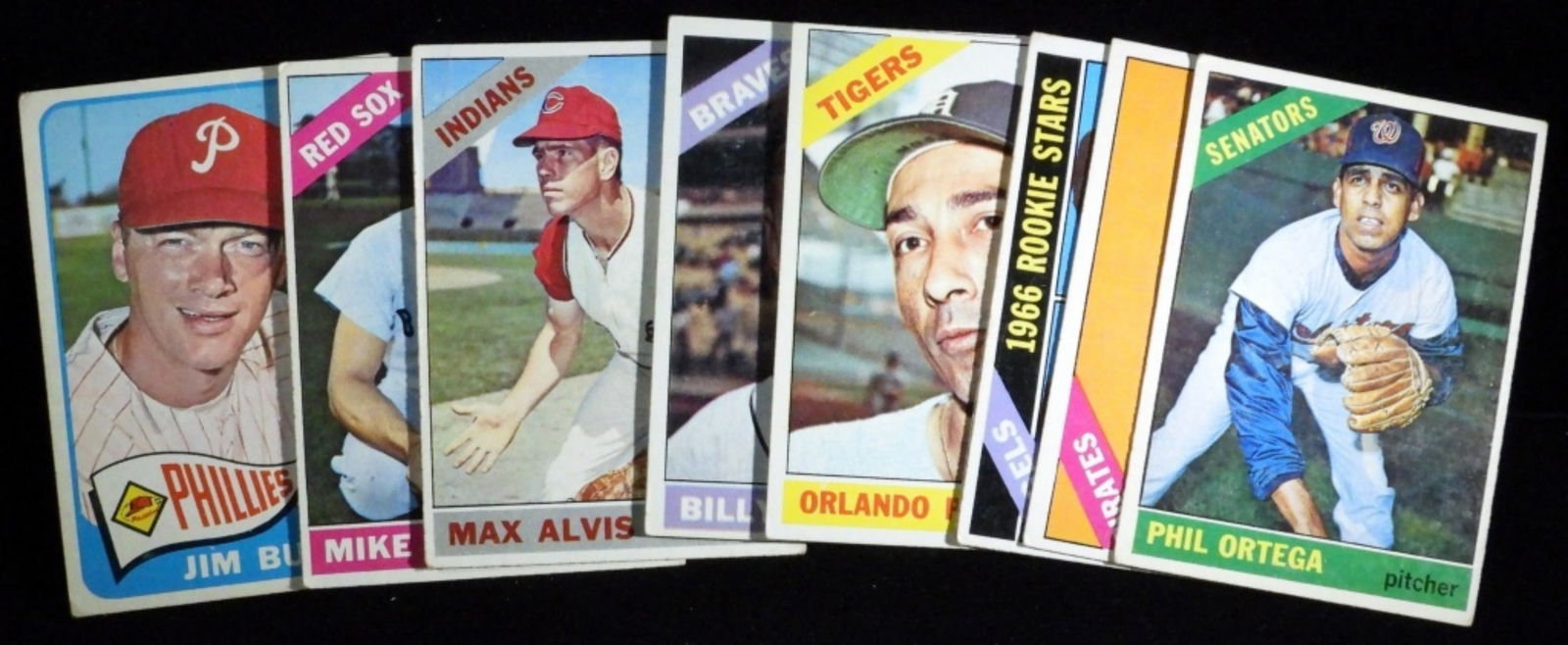 Mystery Baseball Cards (10): Various conditions, no duplicates. Including Bob Veale, Phil Ortega, Orlando Pena and more.