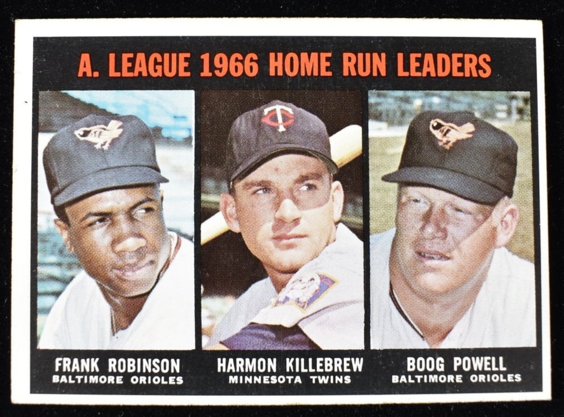 A. League 1966 Home Run Leaders: Frank Robinson, Harmon Killebrew & Boog Powell. Good condition