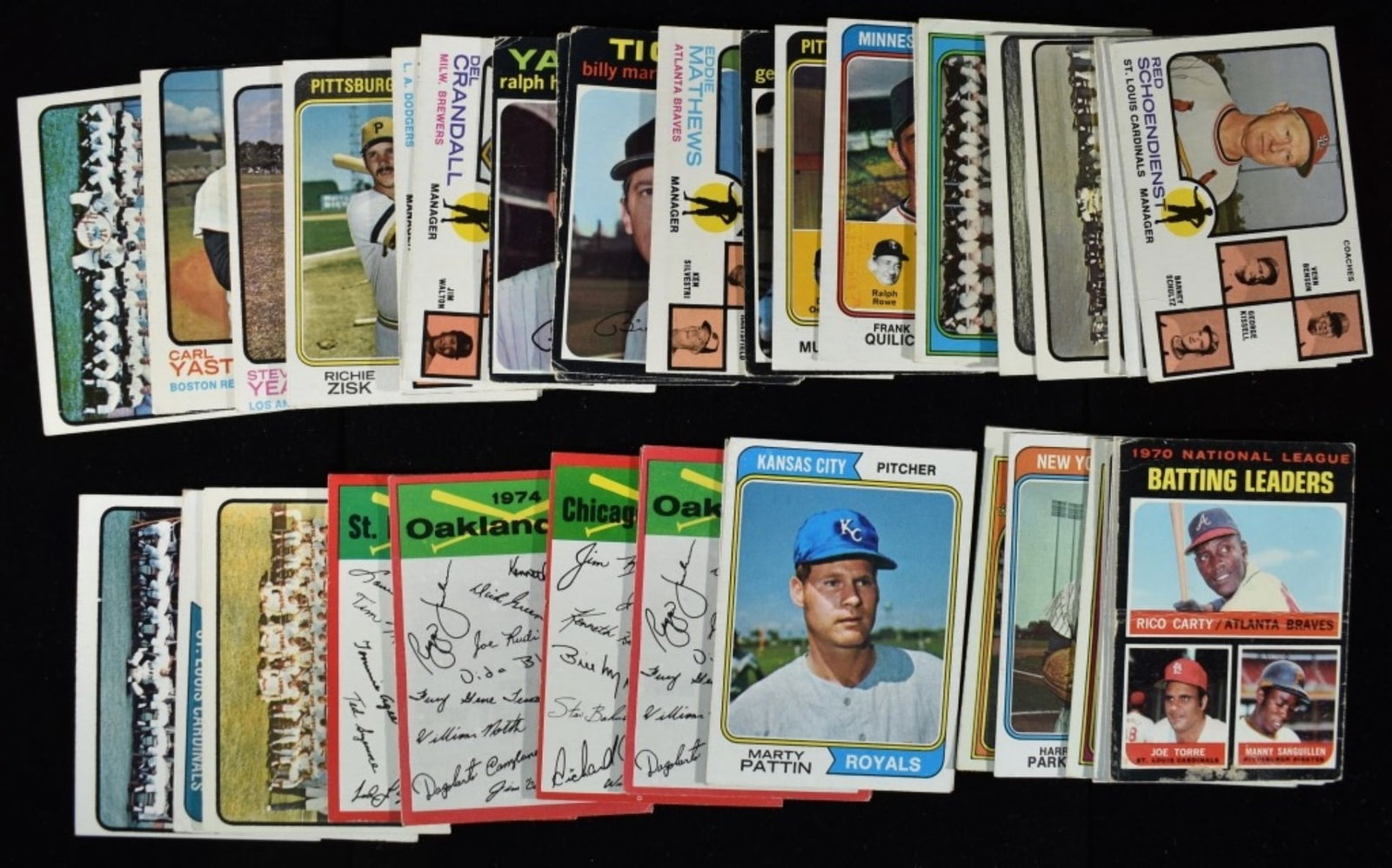 (40) TOPPS Baseball Cards: Including Bill Virdon, Red Schoendienst, Frank Quilici and more. Various conditions, duplicates possible