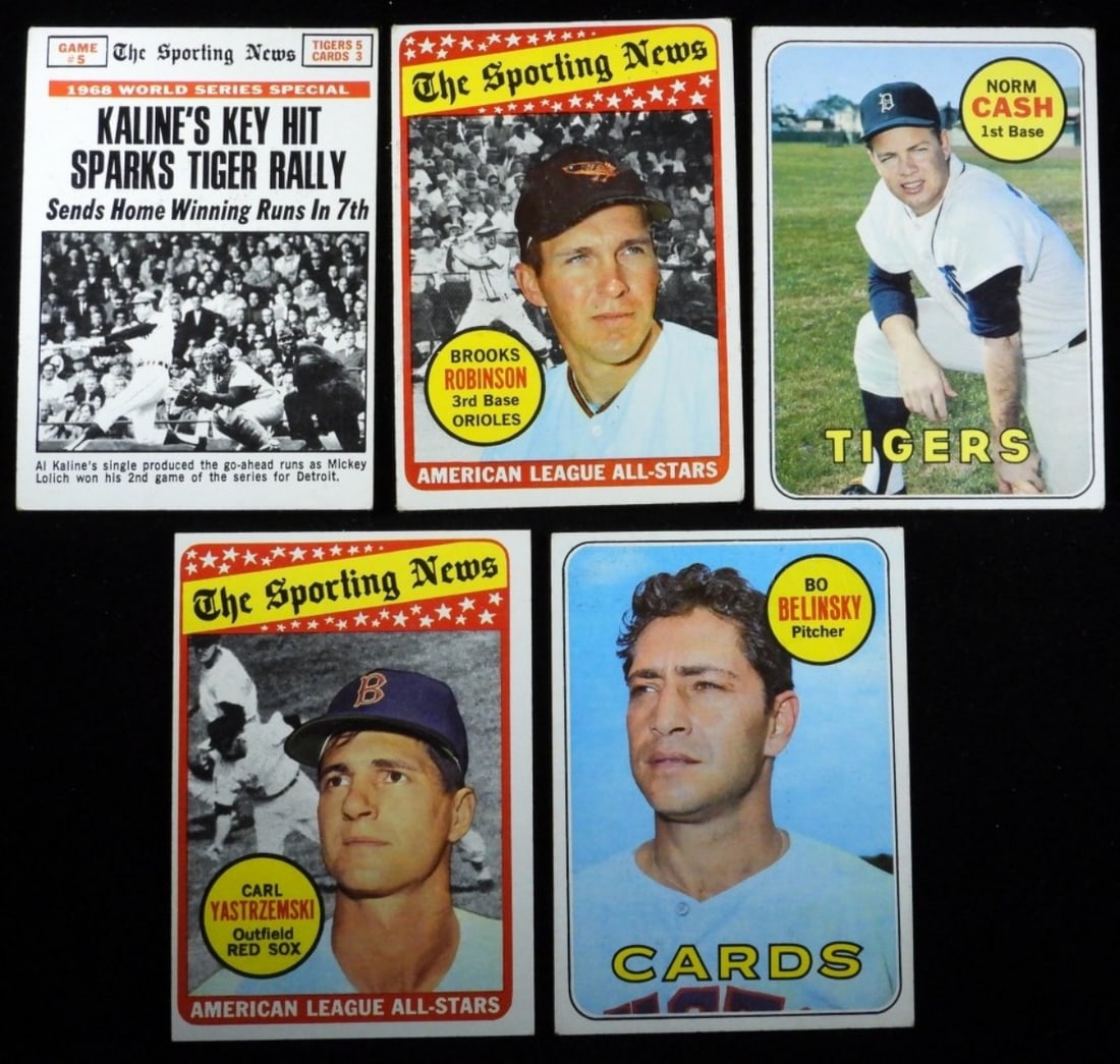 (5) 1968-1969 TOPPS Baseball Cards VG (1 of 2)