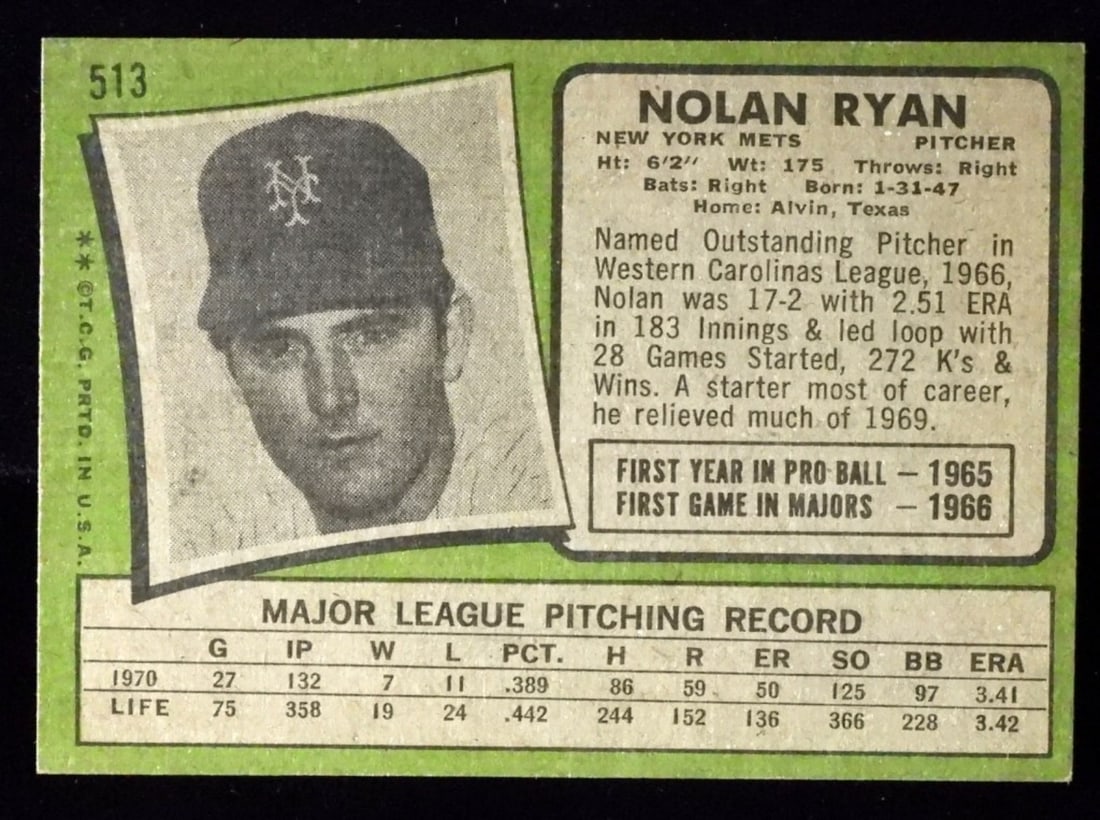 Nolan Ryan TOPPS #513 - 2