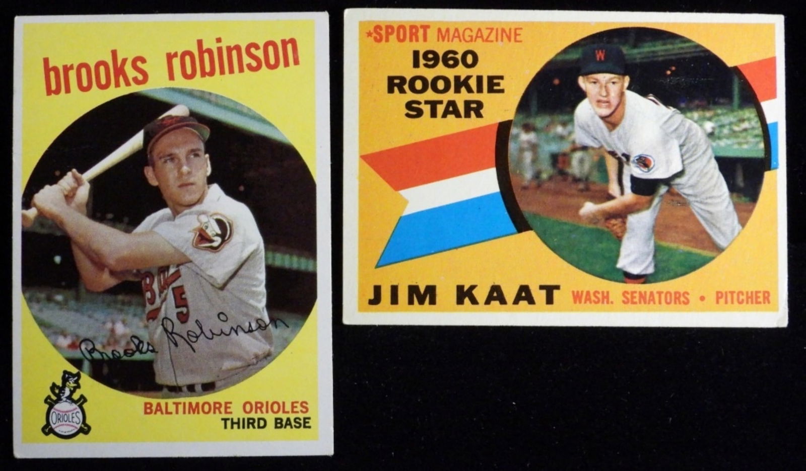Brooks Robinson & Jim Kaat TOPPS Cards (1 of 2)