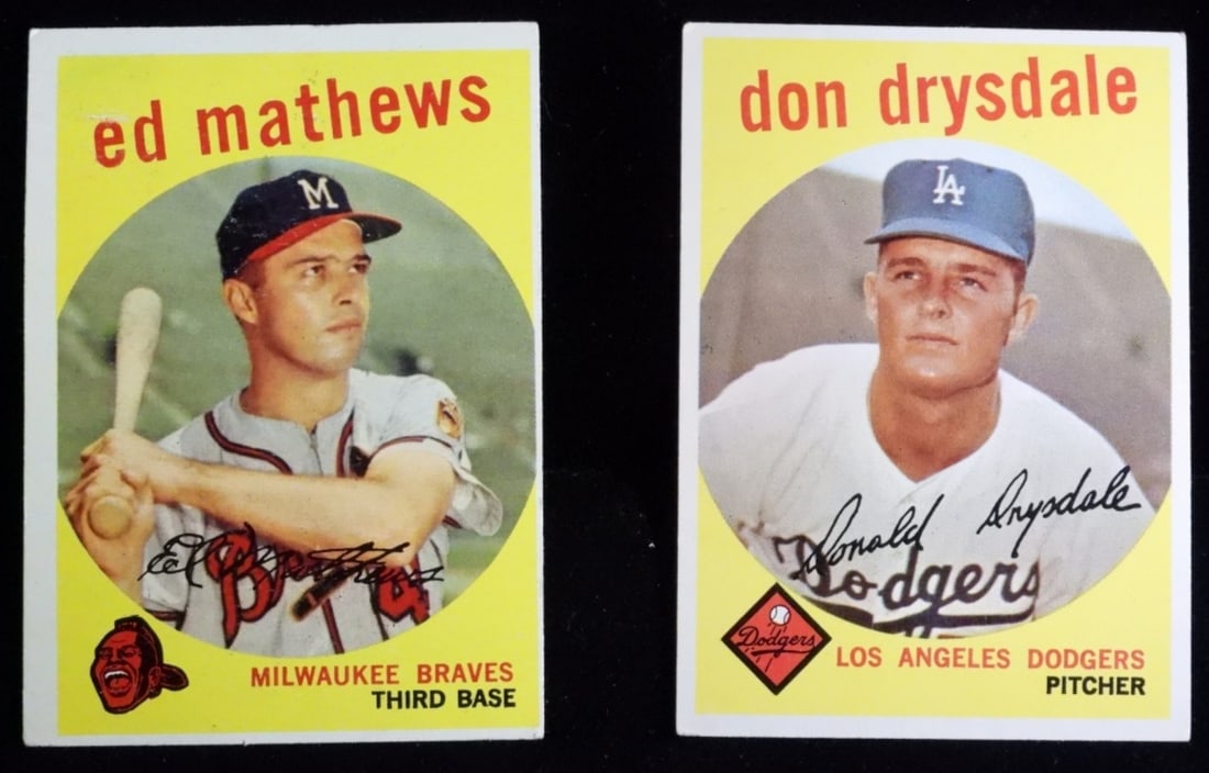 Ed Mathews & Don Drysdale TOPPS Cards (1 of 2)