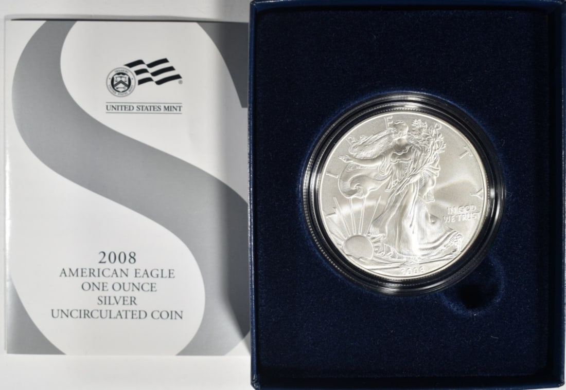 2008-W UNC Am Silver Eagle in Box with COA (1 of 1)