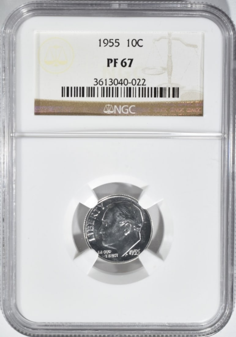 1955 Roosevelt Dime, NGC PF-67 (1 of 2)